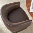 Verity Barrel Back Vegan Leather Dining Chair in Espresso