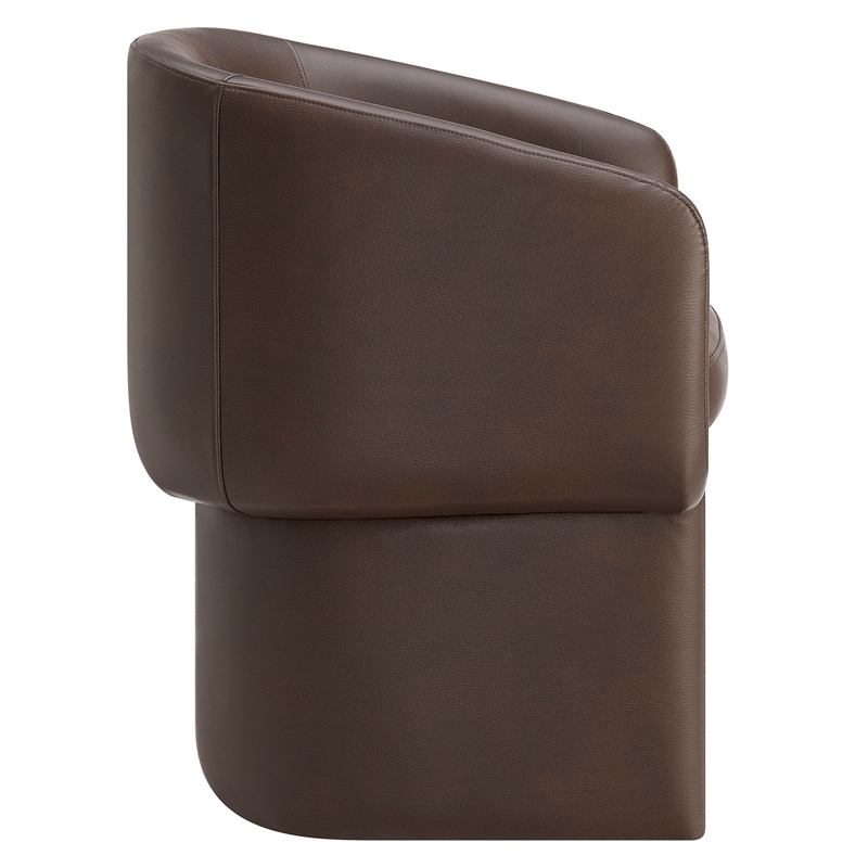 Verity Barrel Back Vegan Leather Dining Chair in Espresso