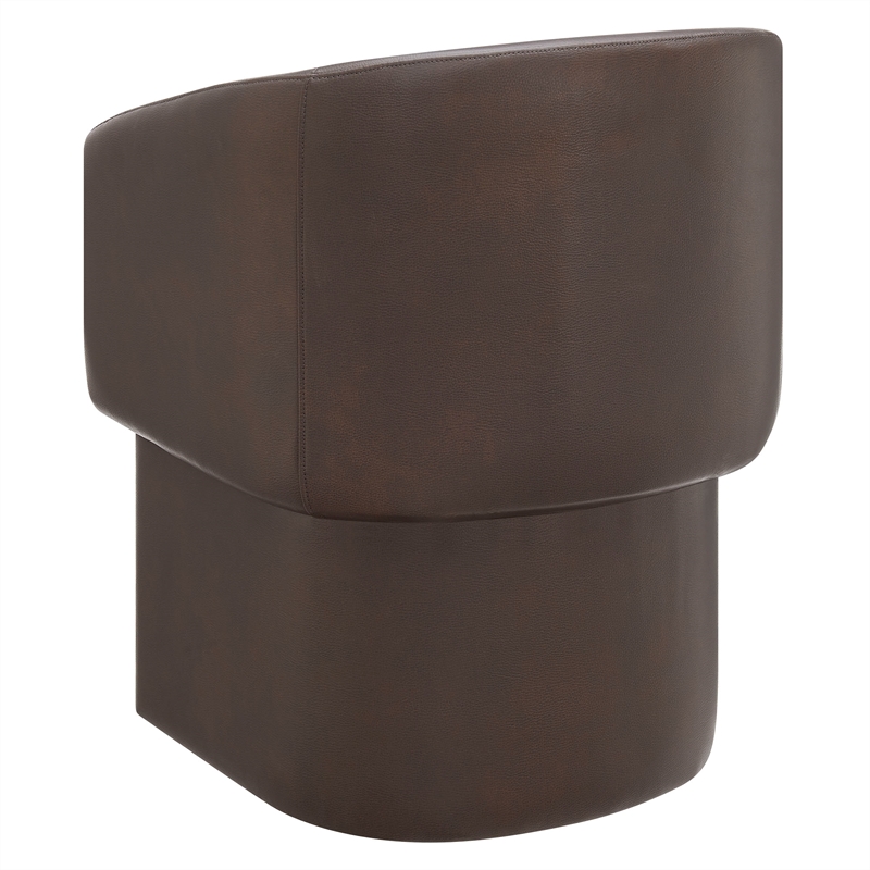 Verity Barrel Back Vegan Leather Dining Chair in Espresso