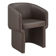 Verity Barrel Back Vegan Leather Dining Chair in Espresso