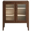 Modway Nell Tempered Glass Doors Accent Cabinet in Walnut