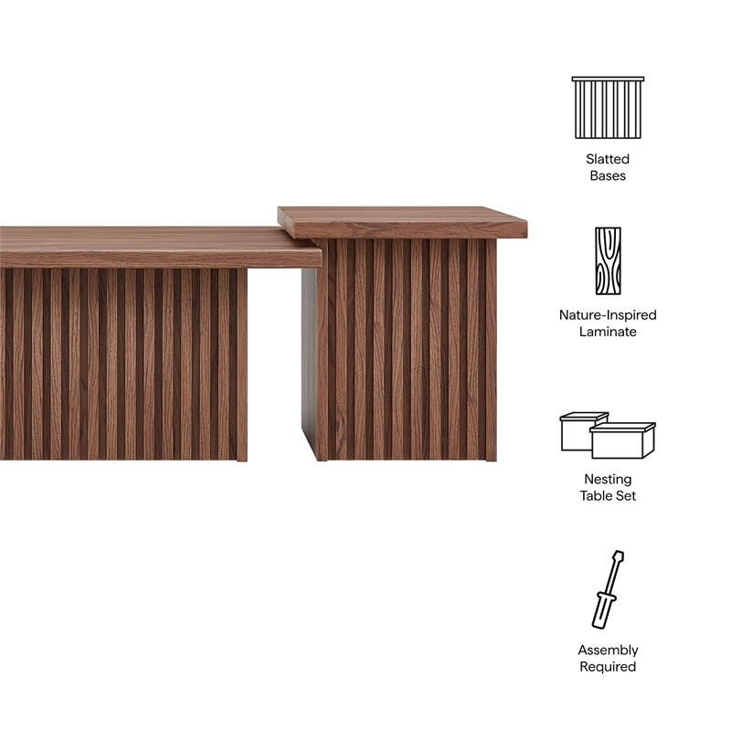 Render  Nesting  Coffee Tables Set of 2 in Walnut