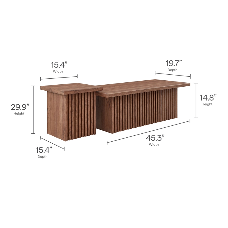 Render  Nesting  Coffee Tables Set of 2 in Walnut