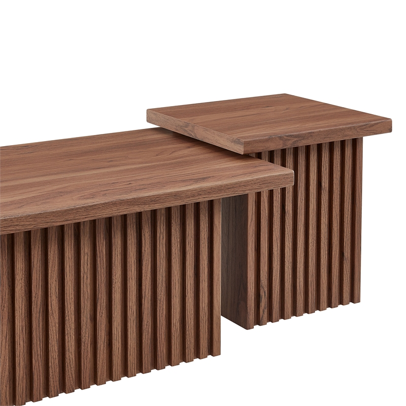 Render  Nesting  Coffee Tables Set of 2 in Walnut
