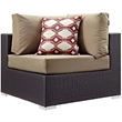 Modway Convene 9 Piece  Outdoor Patio  Sectional Set in Espresso Mocha