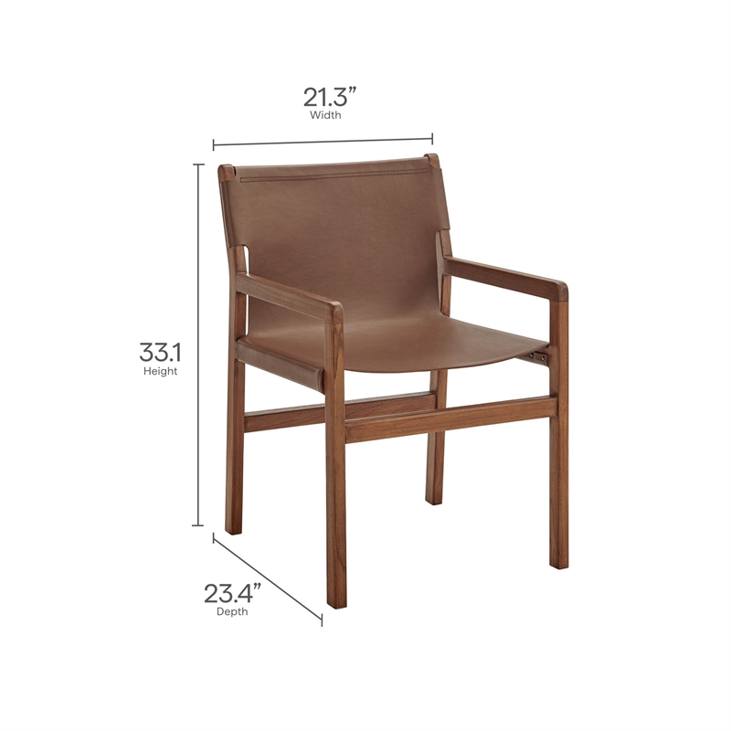 Sonora   Leather Dining Chair in Nutmeg Brown
