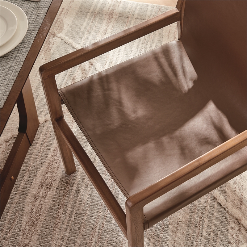 Sonora   Leather Dining Chair in Nutmeg Brown