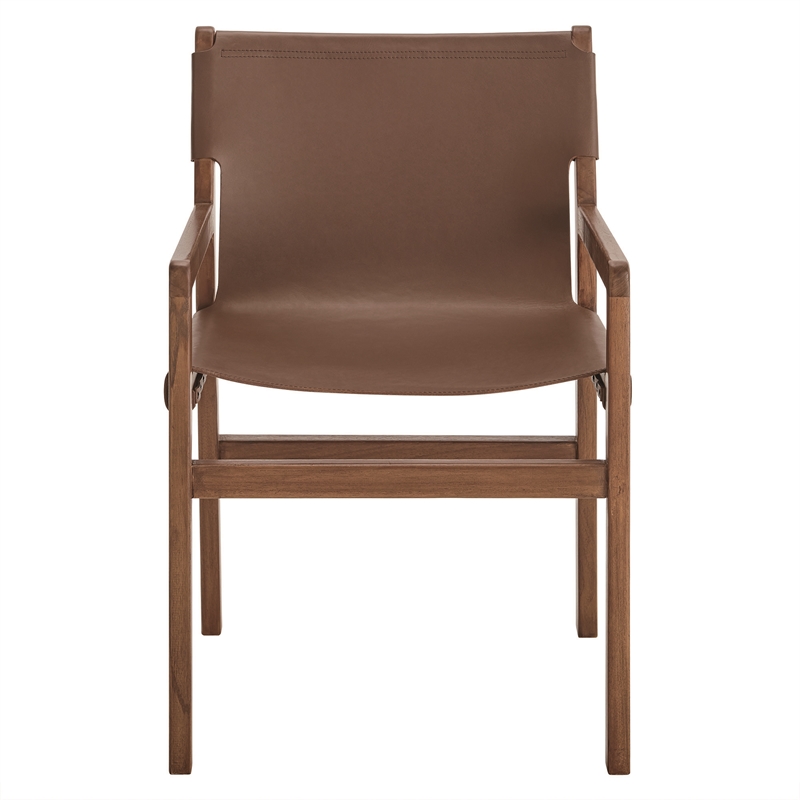 Sonora   Leather Dining Chair in Nutmeg Brown