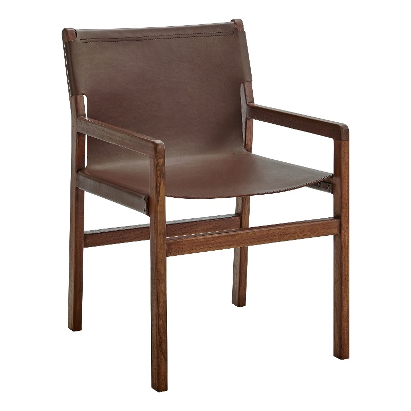 Sonora   Leather Dining Chair in Nutmeg Brown