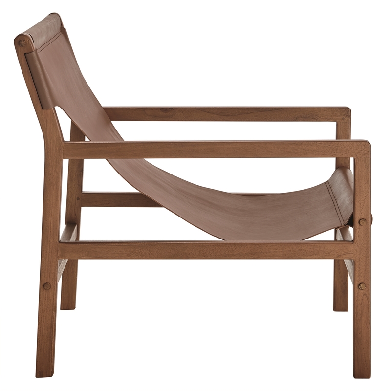 Sonora   Leather Sling Chair in Nutmeg Brown