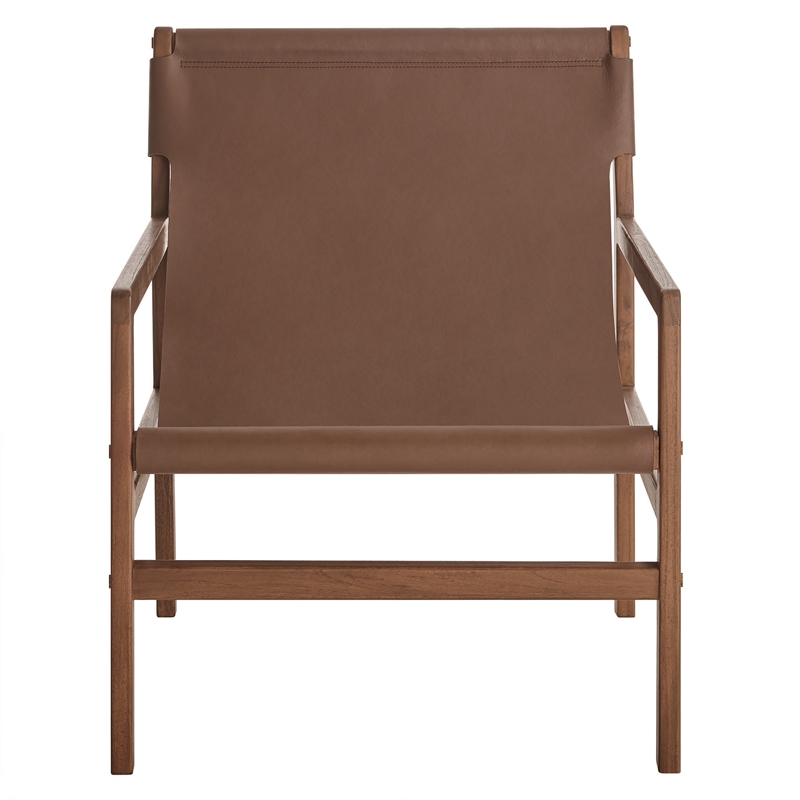 Sonora   Leather Sling Chair in Nutmeg Brown