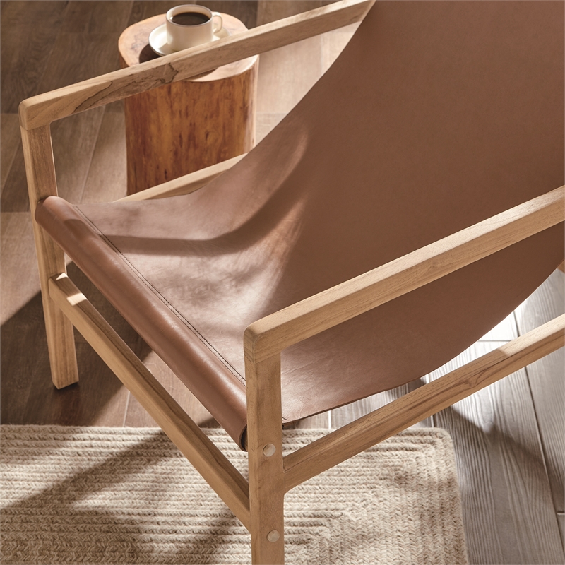 Sonora   Leather Sling Chair in Chestnut Tan