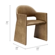 Talia   Vegan Leather Dining Armchair in Toast