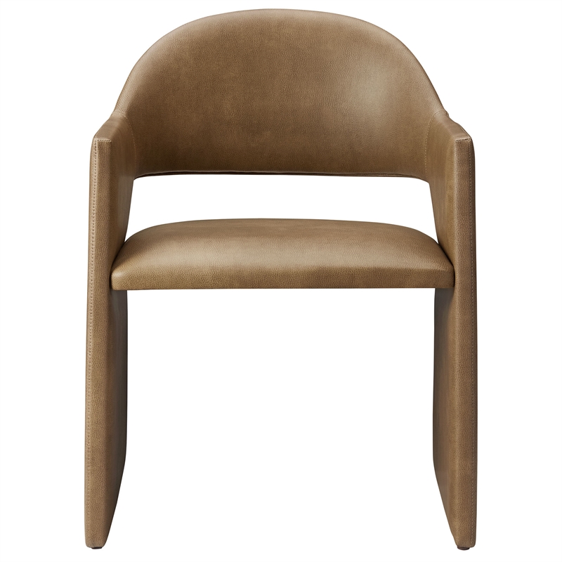 Talia   Vegan Leather Dining Armchair in Toast