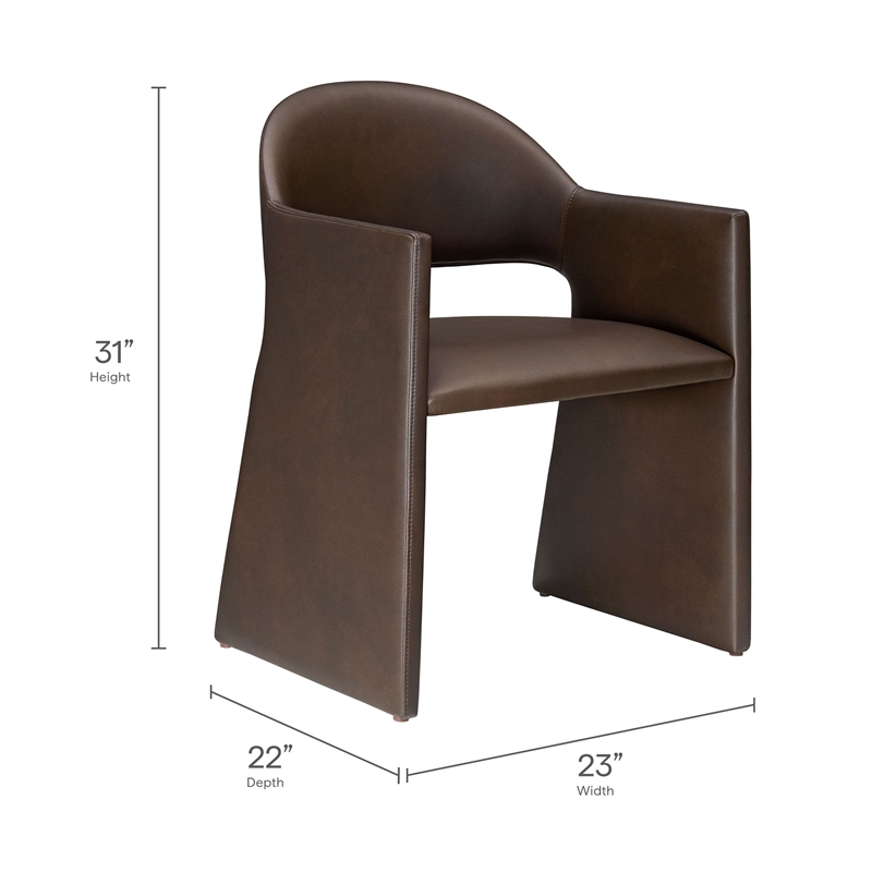 Talia   Vegan Leather Dining Armchair in Espresso