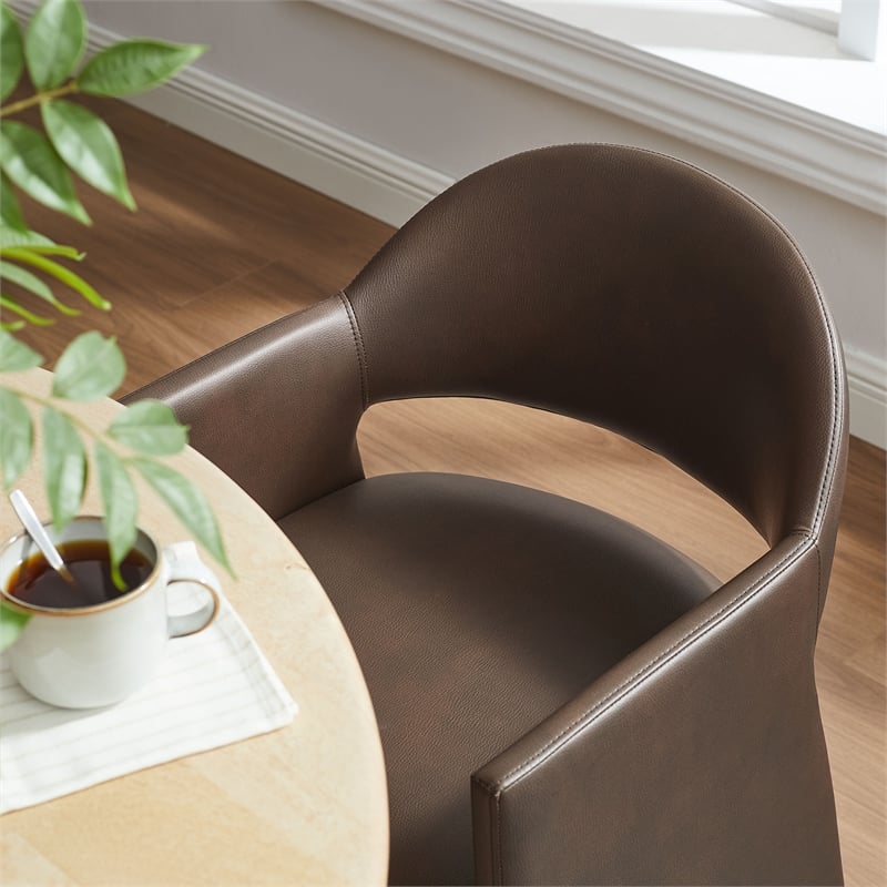 Talia   Vegan Leather Dining Armchair in Espresso