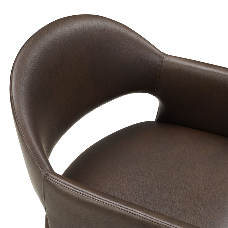 Talia   Vegan Leather Dining Armchair in Espresso