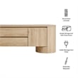 Duval  71 Inch Oval  TV Cabinet in Light Oak