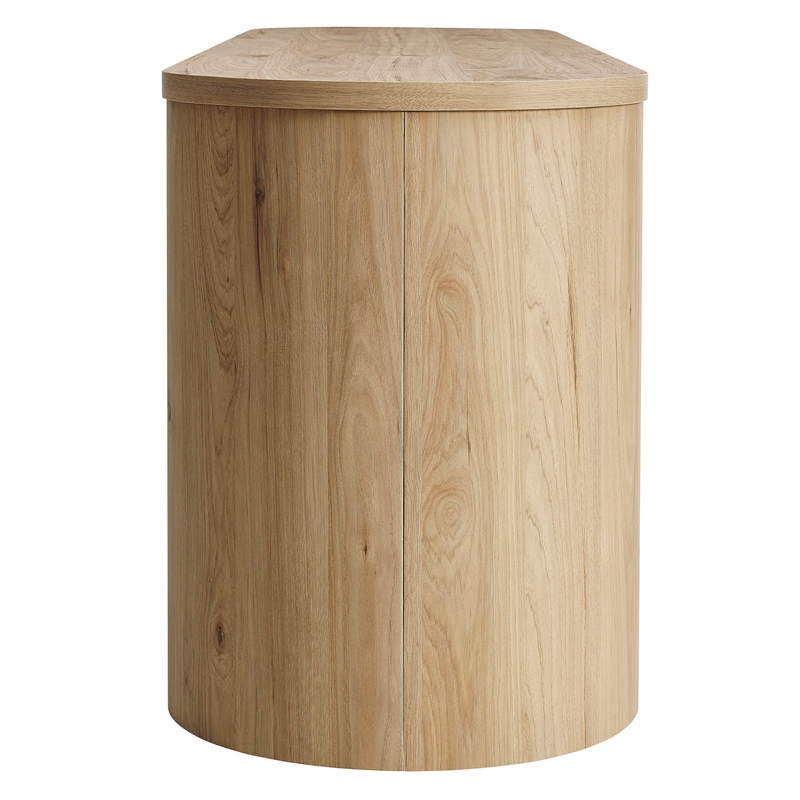 Duval  71 Inch Oval  TV Cabinet in Light Oak