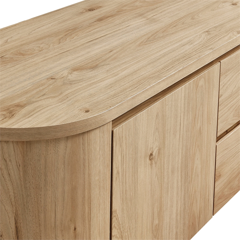 Duval  71 Inch Oval  TV Cabinet in Light Oak