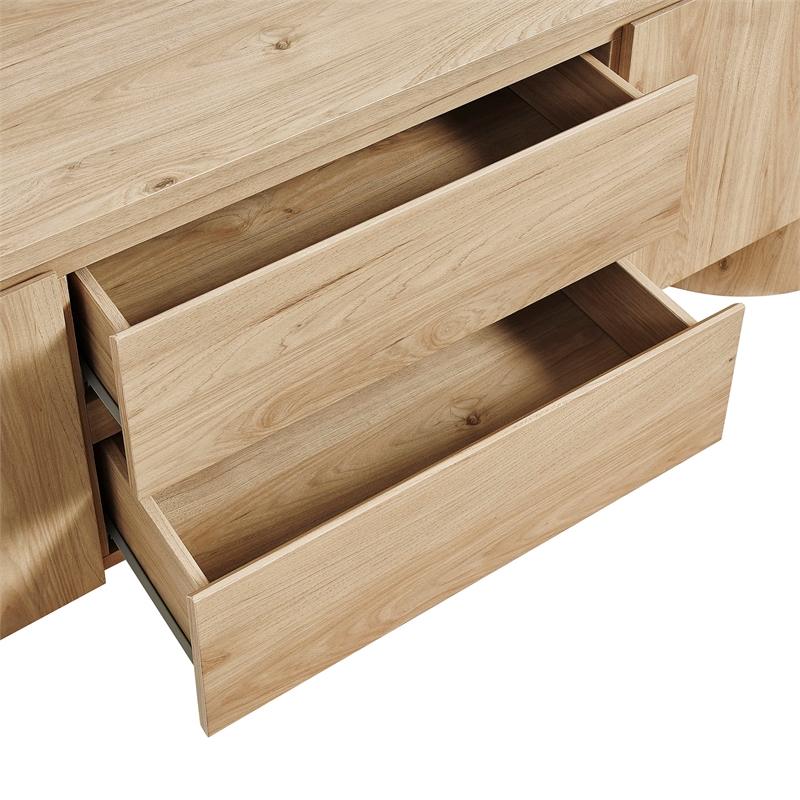 Duval  71 Inch Oval  TV Cabinet in Light Oak