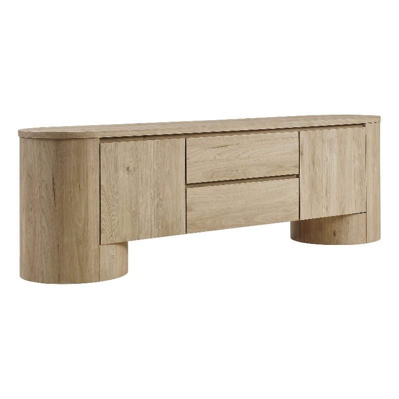 Duval  71 Inch Oval  TV Cabinet in Light Oak