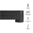Duval  71 Inch Oval  TV Cabinet in Black