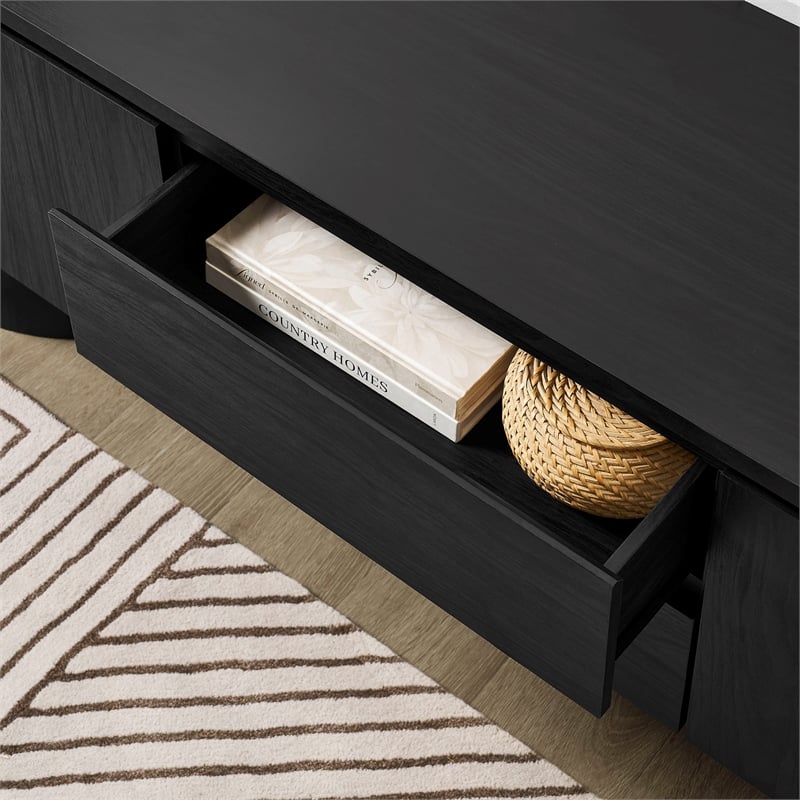 Duval  71 Inch Oval  TV Cabinet in Black