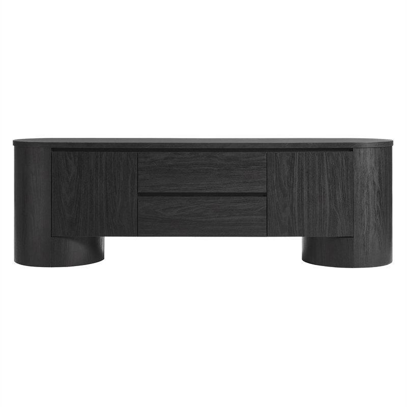 Duval  71 Inch Oval  TV Cabinet in Black