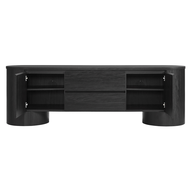 Duval  71 Inch Oval  TV Cabinet in Black