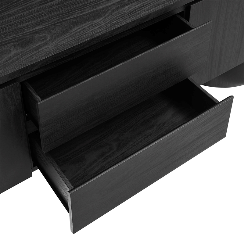 Duval  71 Inch Oval  TV Cabinet in Black