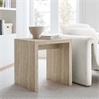Mirella  Faux Travertine  Side Table in Travertine