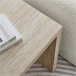 Mirella  Faux Travertine  Side Table in Travertine