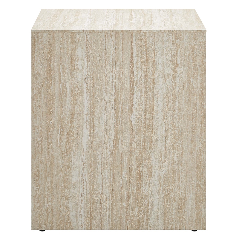 Mirella  Faux Travertine  Side Table in Travertine