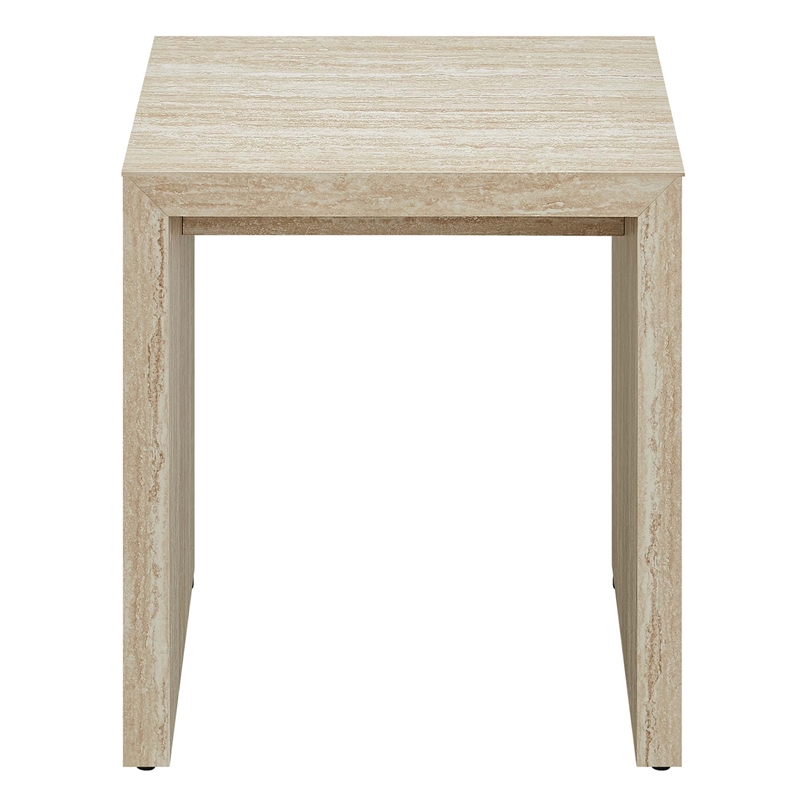 Mirella  Faux Travertine  Side Table in Travertine
