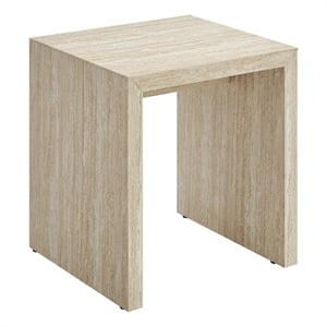 Mirella  Faux Travertine  Side Table in Travertine