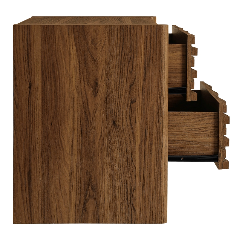 Emric Wave Nightstand in Walnut
