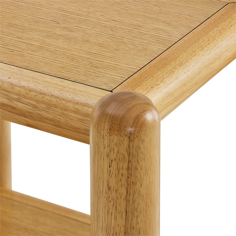 Arcus Rectangular 2-Tier Side Table in Oak