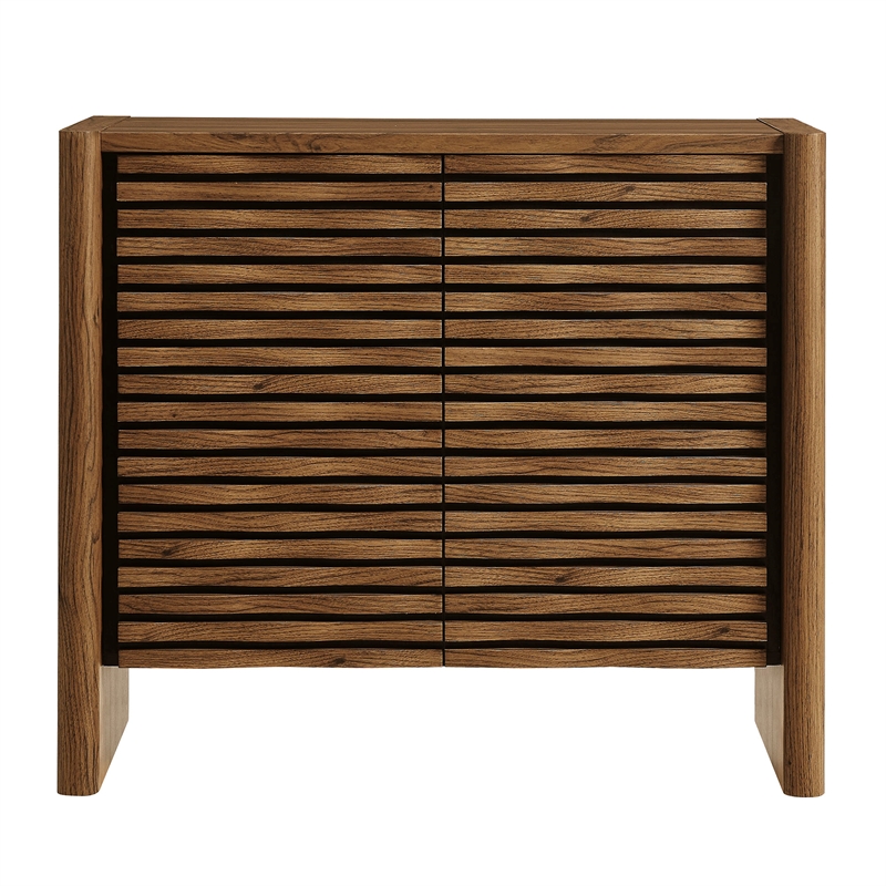 Emric Wave Accent Cabinet in Walnut