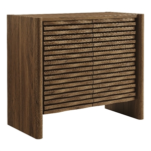 Emric Wave Accent Cabinet in Walnut
