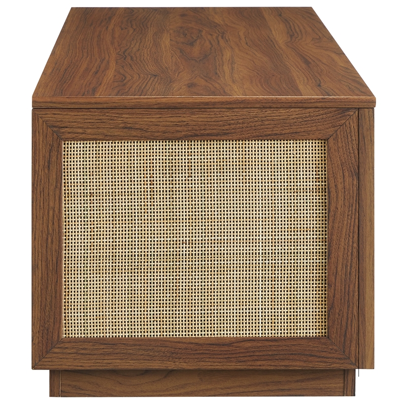 Soma Rattan Storage Bench in Walnut
