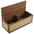 Soma Rattan Storage Bench in Walnut