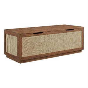 Soma Rattan Storage Bench in Walnut