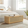 Soma Rattan Storage Bench in Oak
