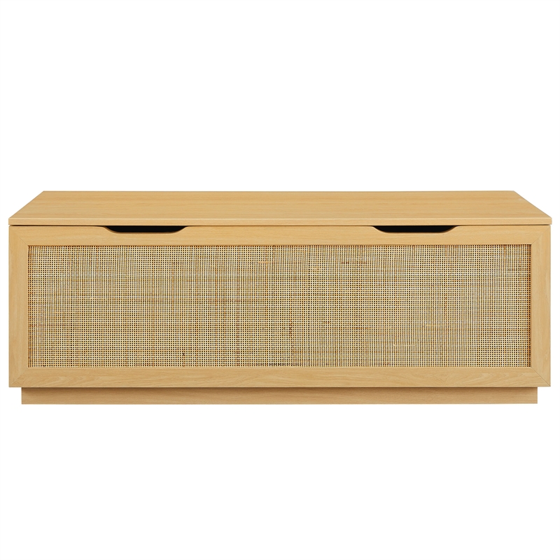 Soma Rattan Storage Bench in Oak