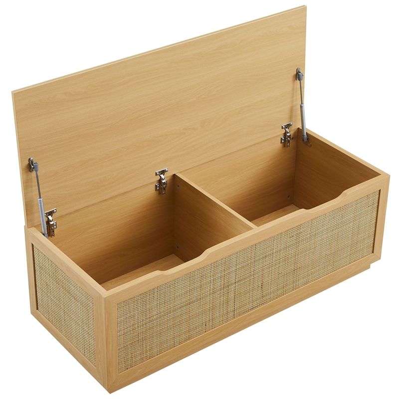 Soma Rattan Storage Bench in Oak