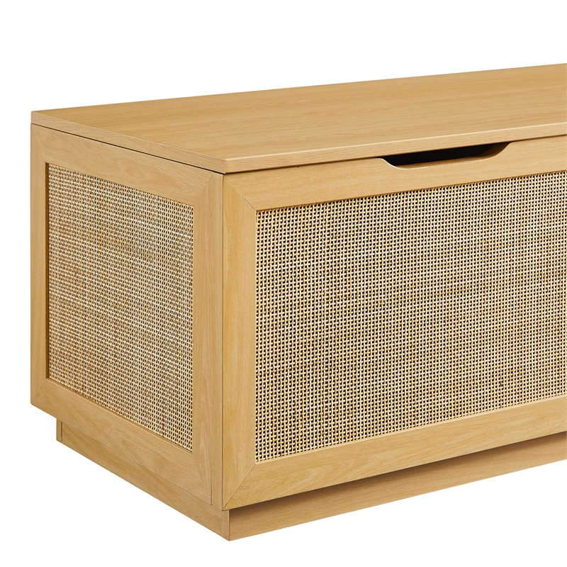 Soma Rattan Storage Bench in Oak