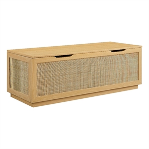 Soma Rattan Storage Bench in Oak
