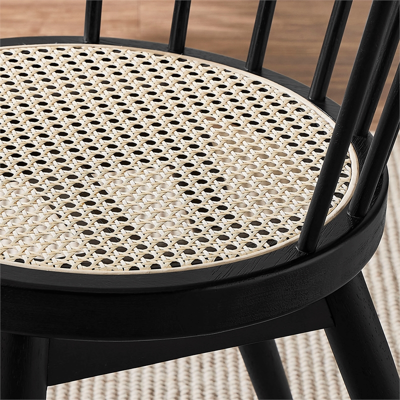 Lykke Curved Spindle Back Dining Chairs Set of 2 in Black