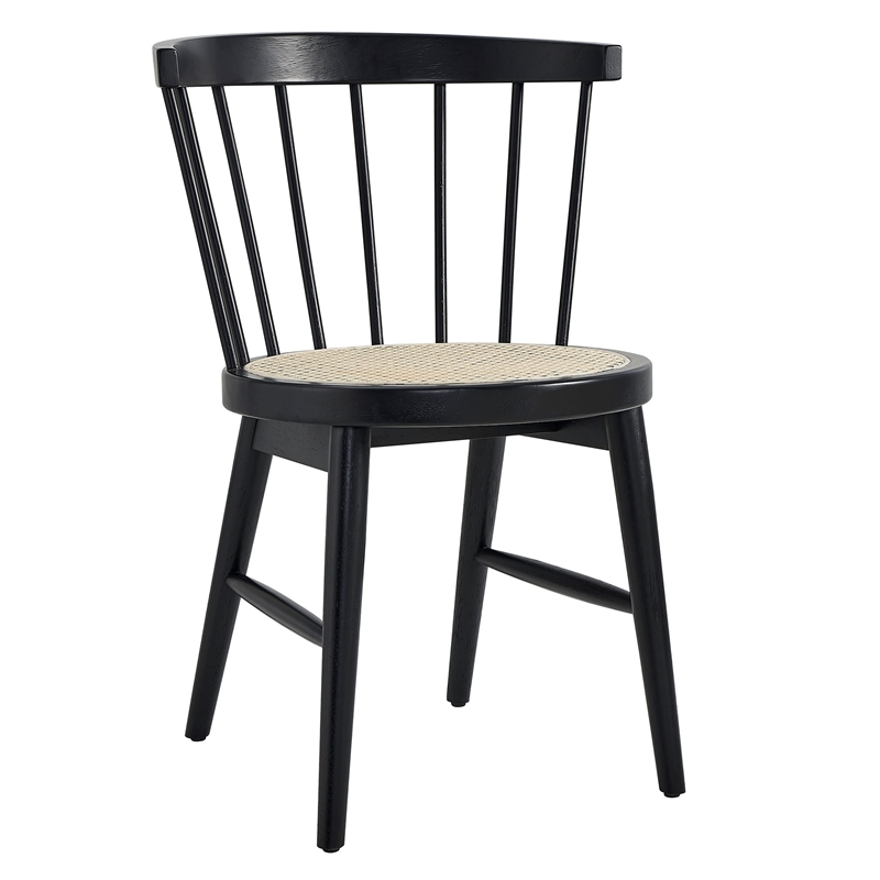 Lykke Curved Spindle Back Dining Chairs Set of 2 in Black